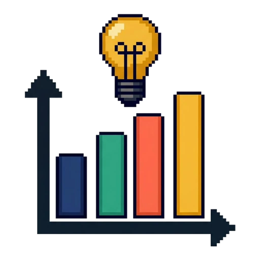 Data Insights, bar chart and lightbulb